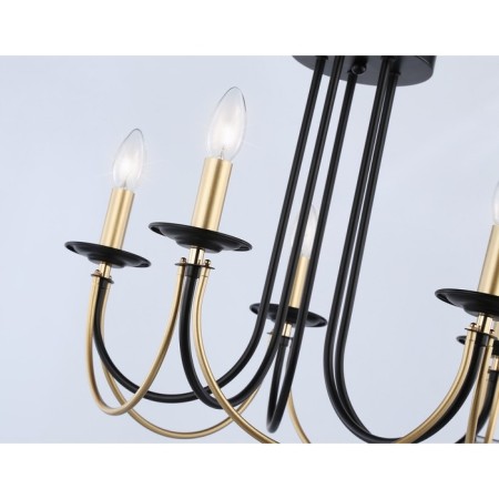 Suspended chandelier Ambrella TR9621/5 BK/CGD, E14, 5x40W D570x410 mm, black/gold-3