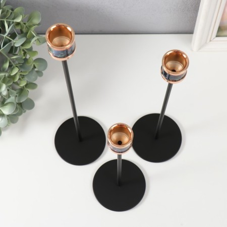 Climber Metal "Perefire. Kant" d = 2.5 cm set 3 pcs black with gold 21.5 cm, 27 cm, 32 cm 97163-2