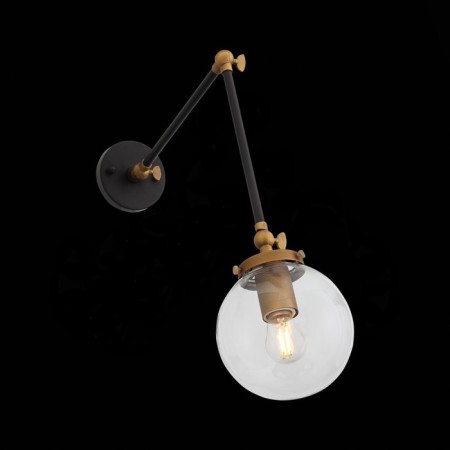 Sconces st. SL234.421.01. Varieta. 1x40 W, E27, 15x42.5 cm, black color, gold-1