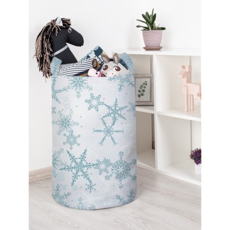 Basket for toys "Hoarfrost" Snowflakes, size 40x60 cm