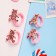 Hair elastic band "Lola" (set 4 pcs) tinsel, pink