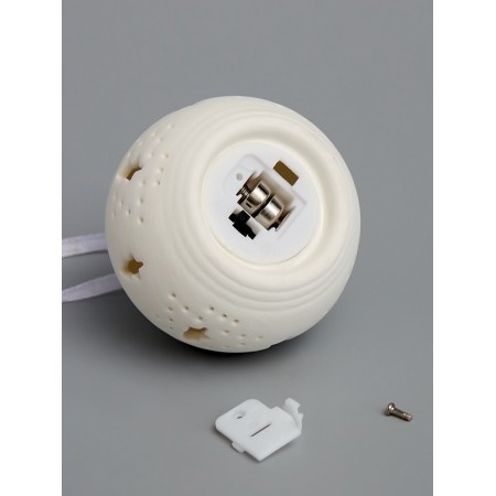 Елочный шар "Елочки" 6.9х6.9х5.9 см, 1 LED, LR44x3(в компл.), Т/БЕЛЫЙ-3