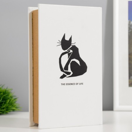 Safe-book wood, leatherette "Black cat" 21x13x5 cm-4