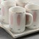 Ceramic tea "Bunny" set, 6 items: 4 220 ml mugs, 900 ml kettle, tray
