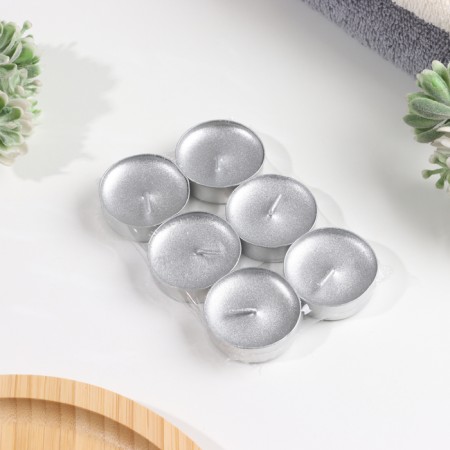 Candle in the Gilsa "Puck", silver, 6 pcs-3