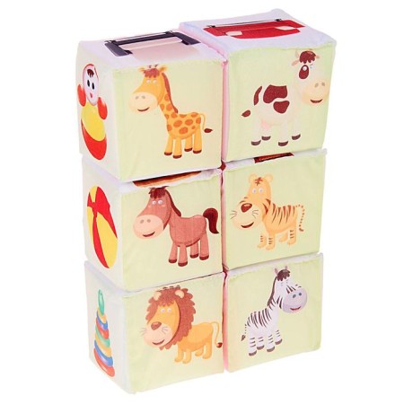 Set of soft cubes "objects", color mix-2