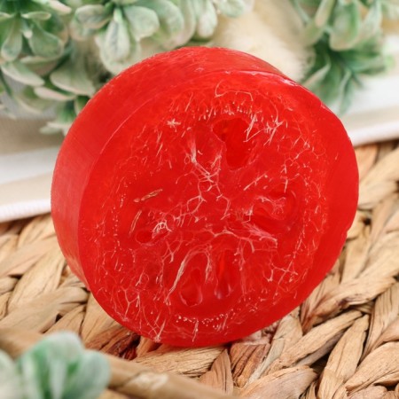Massage soap with Luffa "watermelon" 100 g "Dobroparov"