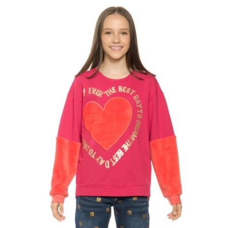 Sweatshirt for girls, height 116 cm, raspberry color