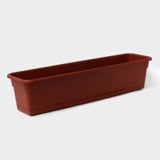 Balcony box for flowers, 80 cm, 16 l, terracotta color