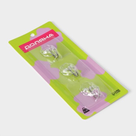 Hooks of self -adhesive dealership "Classic", 3 pcs, transparent-5