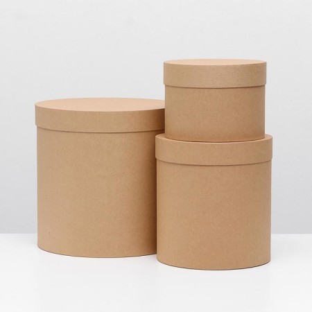 Set of round boxes 3B1 "plain craft", 30 x 30 - 16 x 16-1