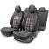 Polo GTI Autorekhly, Jacquard material, 2 mm foam, 3D cut, 11 objects, rollers for quick fixation of the front row, 5 headrests, 2 lightning, Airbag black/gray/red