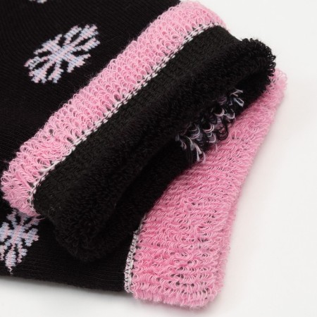Women's socks "Snowflakes", black color, size 23-25-3