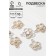 Pearl suspension flower 2.8 × 2.3 × 0.7 cm, (set 10 pcs.), The color is white in gold