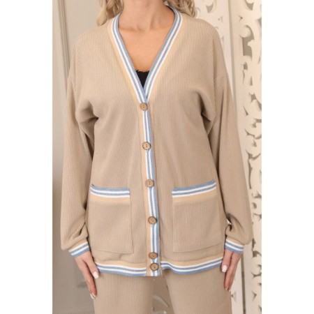 Female suit, size 48, beige color-5