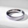 Ring ceramics "Thin line", pink color in silver, 16.5 size