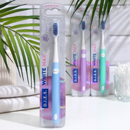 Dental brush D.I.E.S. White Max, average stiffness, mix, 1 pc.