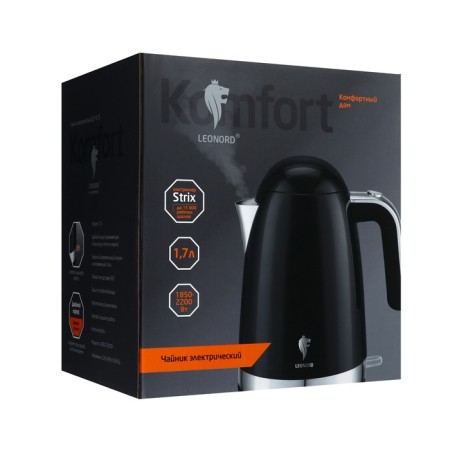 Electric kettle Leonord Le-1515, plastic, Metal flask, 1.7 l, 2200 watts, black-9