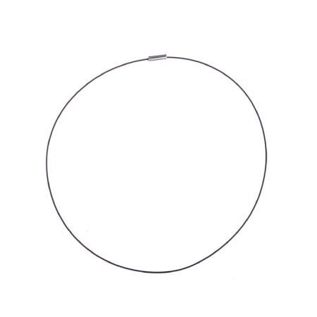 The base for a necklace (chocker) with a lock, 1 mm, set 5 pcs., Black color, 45 cm