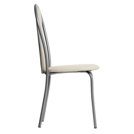 Viennese soft chair, silver metallic/milk-3