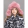 Children's hat with fur with fur, size 52, pink color