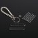 Cartage key key, a loop with a mobile phone number, black and white