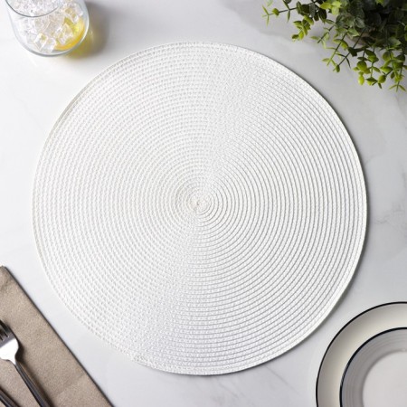Set of serving napkins on the table "Loft", 4 pcs, d = 38 cm, white color-9