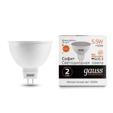 LED LED ELEMENTARY 5.5W MR16 3000K TEPP. Bel. Gu5.3 430lm Gauss 13516