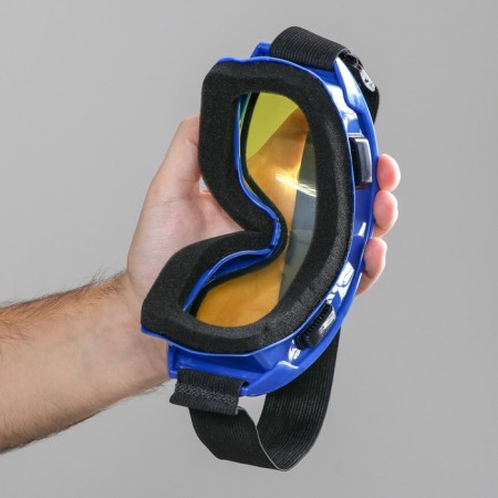 Mask glasses for motor vehicles, glass is two-layer yellow, the color is blue-2
