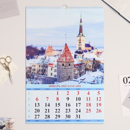 Calendar of the Overclock in the Rigel A3 "Beautiful Cities" 2025, 32x48 cm, mix-1