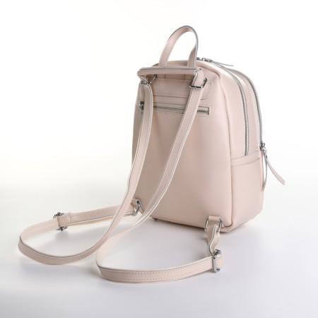 Women's backpack city on lightning, 4 outer pockets, letizia forzza, beige color-1