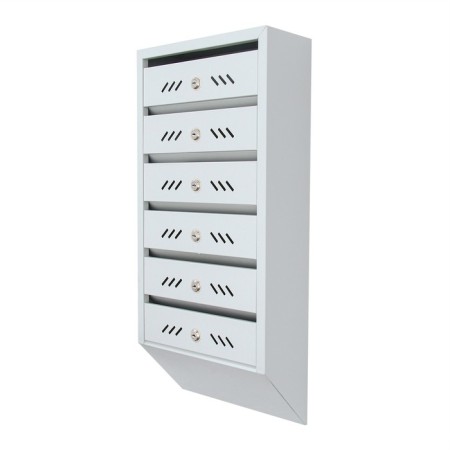 Mailing box multi -sectional, 6 sections, with the back wall, gray, Mix door-7