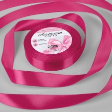 Satin tape, 20 mm × 23 ± 1 m, color amaranth No. 27