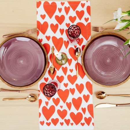 Red Hearts 30x70cm, 100% cotton, sarzha 190 g/m2-1