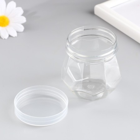 Bank for scrapbooking plastic "Glass" 130 ml 7x7x6.2 cm-1