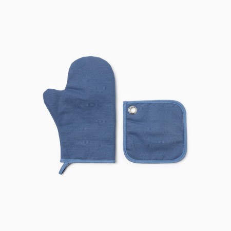 Set of kitchen Etheel Freedom mittens-output 20x28cm, sequent 17x17cm, color blue, linen 56%-2