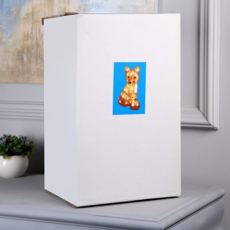 LED figure "Fox with a fox" 24 × 35 × 19 cm, acrylic, 40 LED, 220 V, glow of white-4