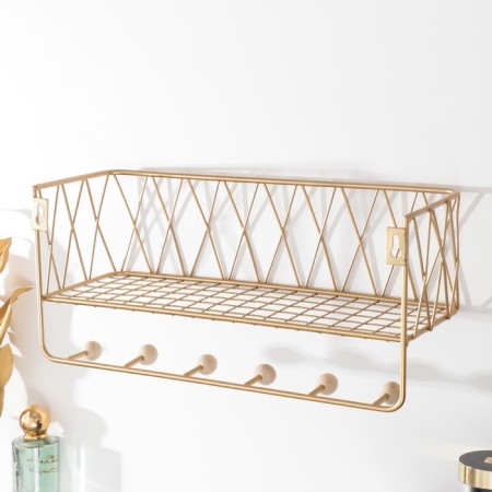 Decorative metal hooks "Network" gold 15.5x12x35 cm-3