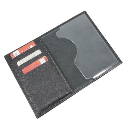 Passport cover, card for cards, black color-1