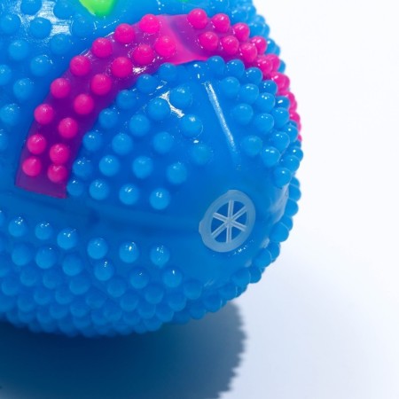 Dog ball glowing with a squirrel "Rugby", TPR, 7 cm, blue-3