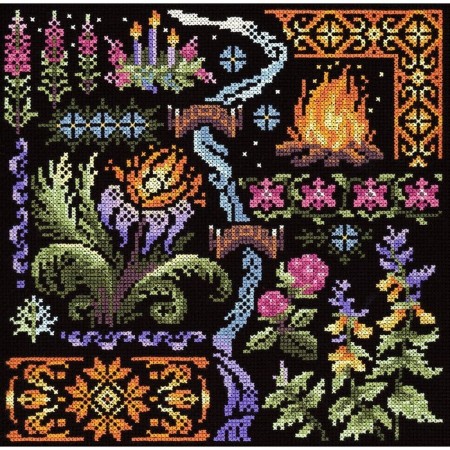 Embroidery set "Sempler. Night on Ivan Kupala »19 × 19 cm