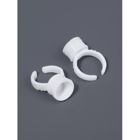 Rings - holes for glue for eyelash extensions, set - 50 pcs, white color-2