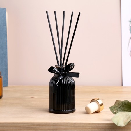 Set of diffuser 100 ml+candle 6x9 cm, black gentleman, black-7