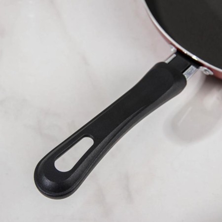 The “Expert” pan, D = 24 cm, glass cover, plastic handle, anti -stick coating, burgundy color-3