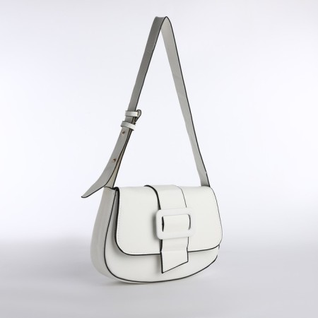 Female bag on the shoulder, white color 25*16*6 cm-2