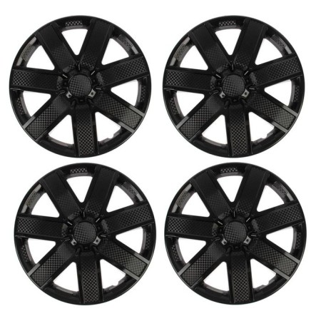 Wheel caps R16 "Galaxi", black gloss carbonate, set 4 pcs