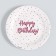 Disposable paper plate "Happy Birthday", peas, 18 cm