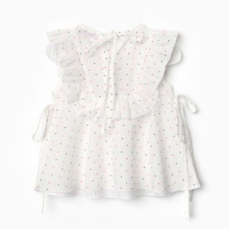 Blouse for Minaku girl, white color, height 122 cm-9