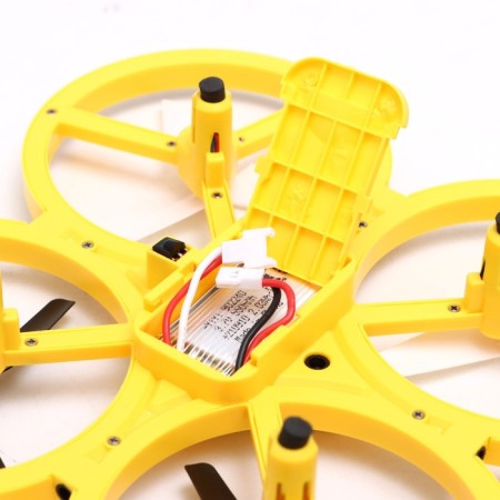 A quadrocopter radio -controlled Drone, backlight, works from the battery, yellow color-4