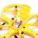 A quadrocopter radio -controlled Drone, backlight, works from the battery, yellow color